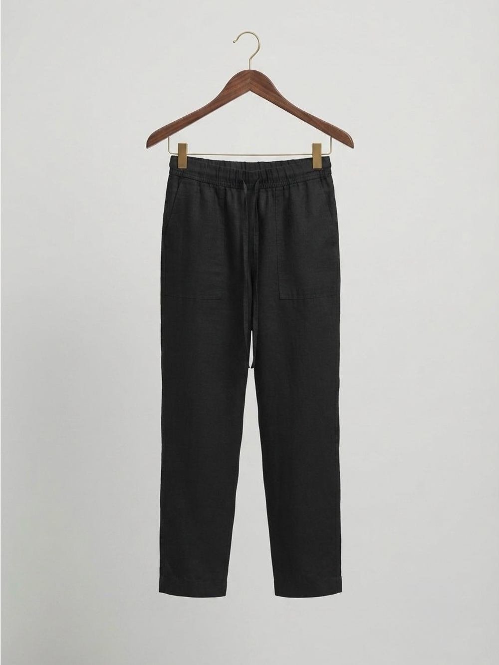 Zara Black Straight-Leg Drawstring Pants